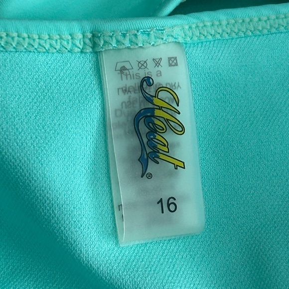 NWOT HEAT Teal & Coral String Bikini Bottom, Juniors Size 16 / S - Picture 4 of 6